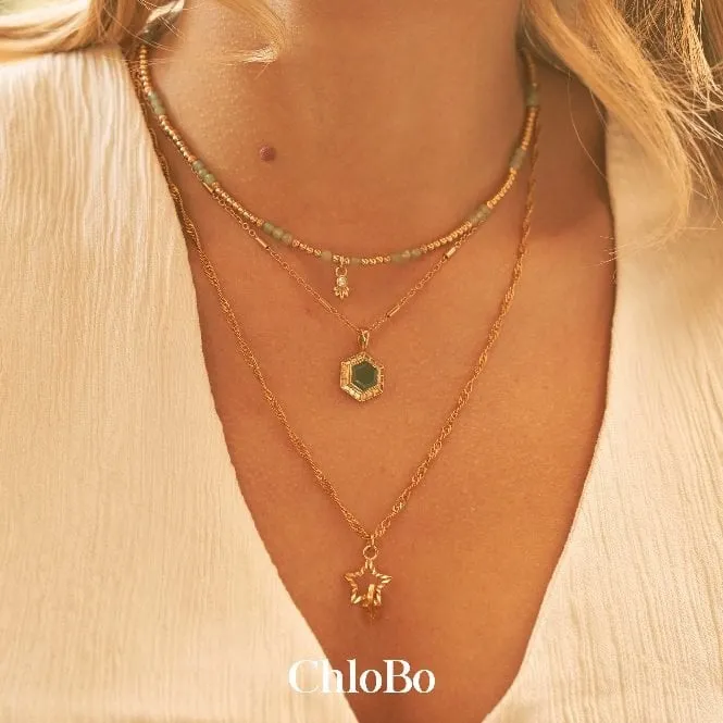 Gold Delicate Cube Chain Dreamcatcher Necklace