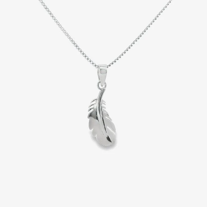 Silver Small Feather Pendant Necklace