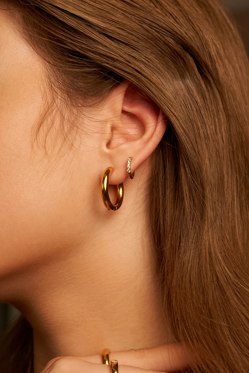24mm GLOSSY HOOPS Medium Ohrringe