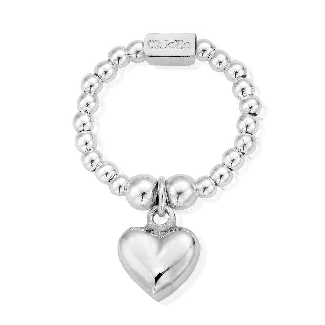 Mini Puffed Heart Ring, Medium