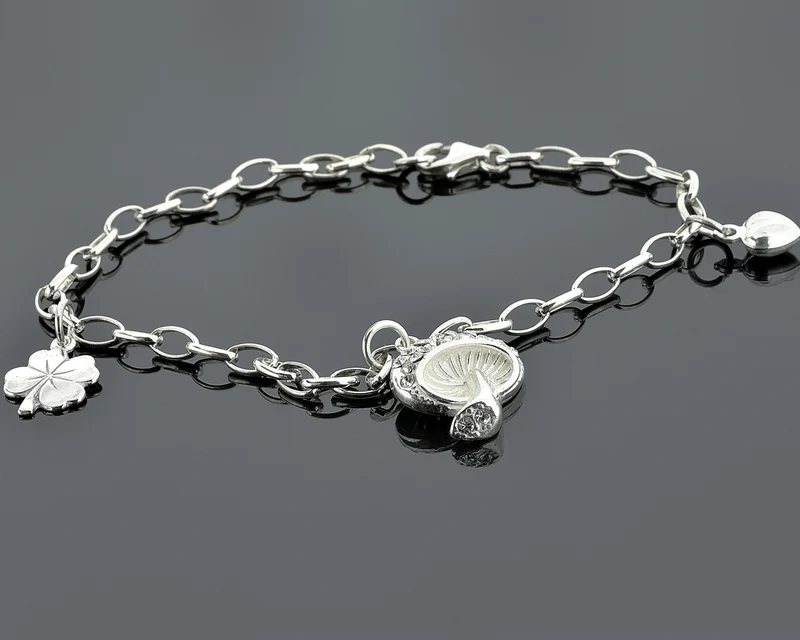 SILBERARMBAND, 925 SILBER, BETTELARMBAND GLÜCKSBRINGER