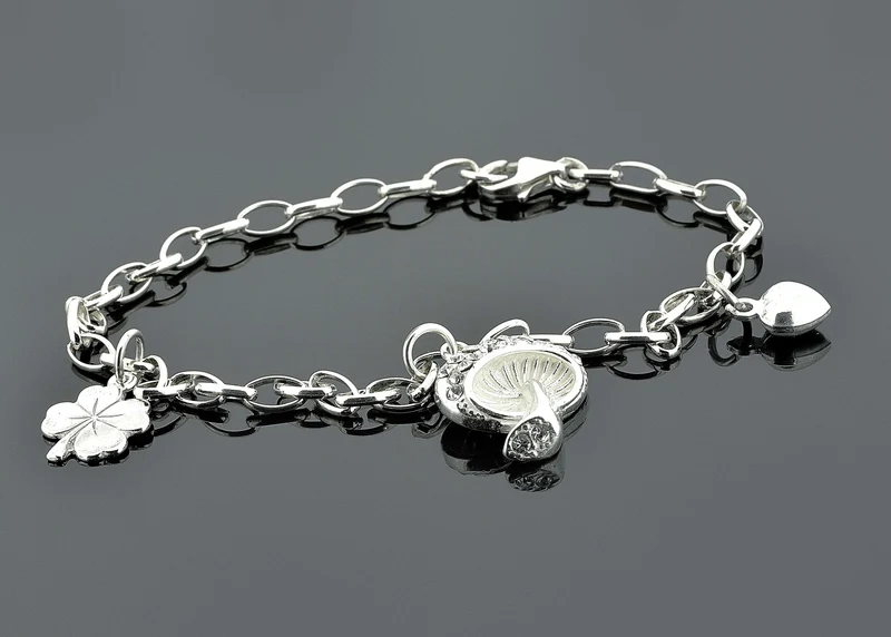 SILBERARMBAND, 925 SILBER, BETTELARMBAND GLÜCKSBRINGER