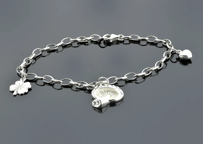SILBERARMBAND, 925 SILBER, BETTELARMBAND GLÜCKSBRINGER