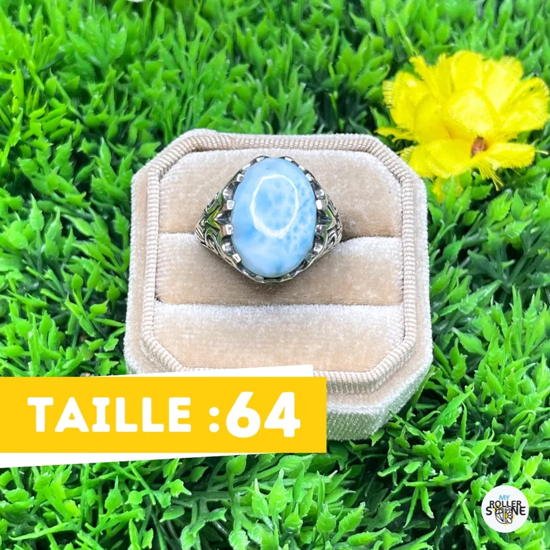 Larimar Pfau Silber Siegelring Nr. 4