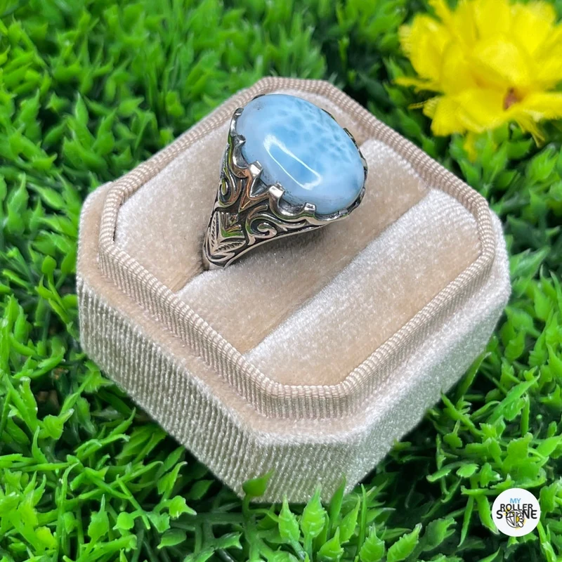 Larimar Pfau Silber Siegelring Nr. 4