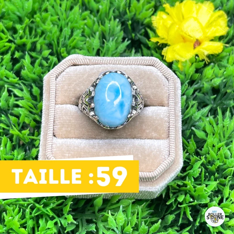 Larimar Pfau Silber Siegelring Nr. 5