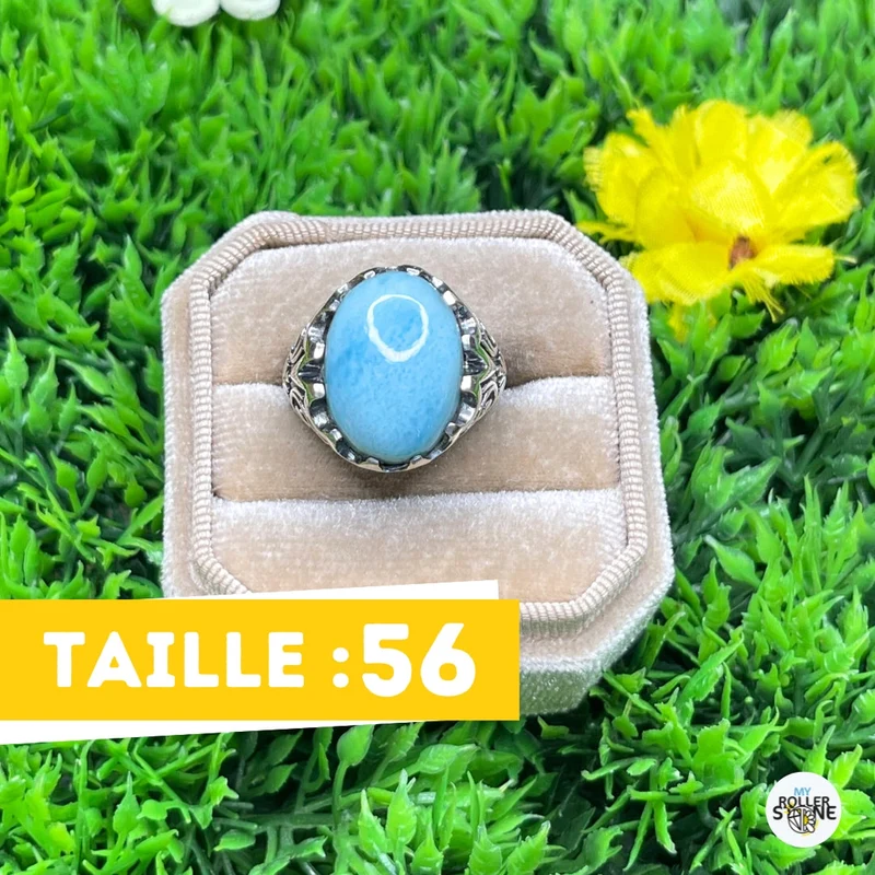 Larimar Pfau Silber Siegelring Nr. 1