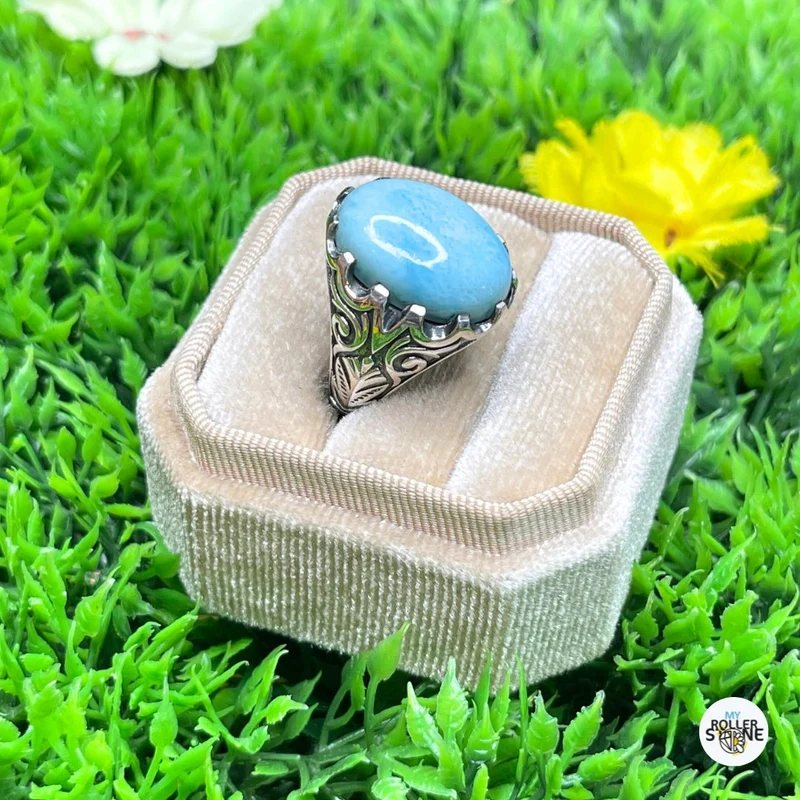 Larimar Pfau Silber Siegelring Nr. 1