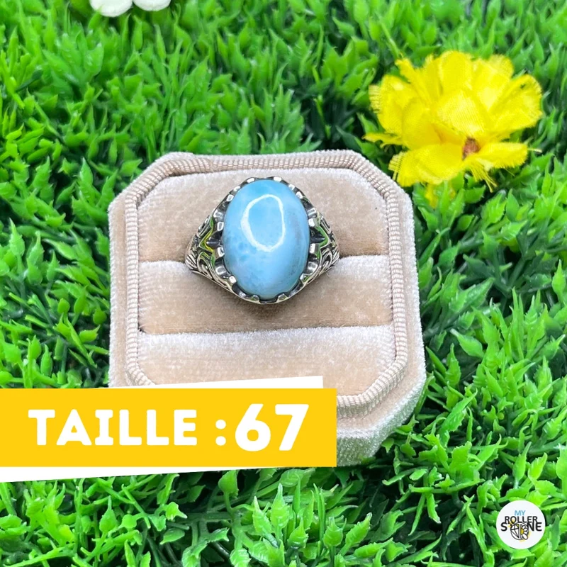Larimar Pfau Silber Siegelring Nr. 2