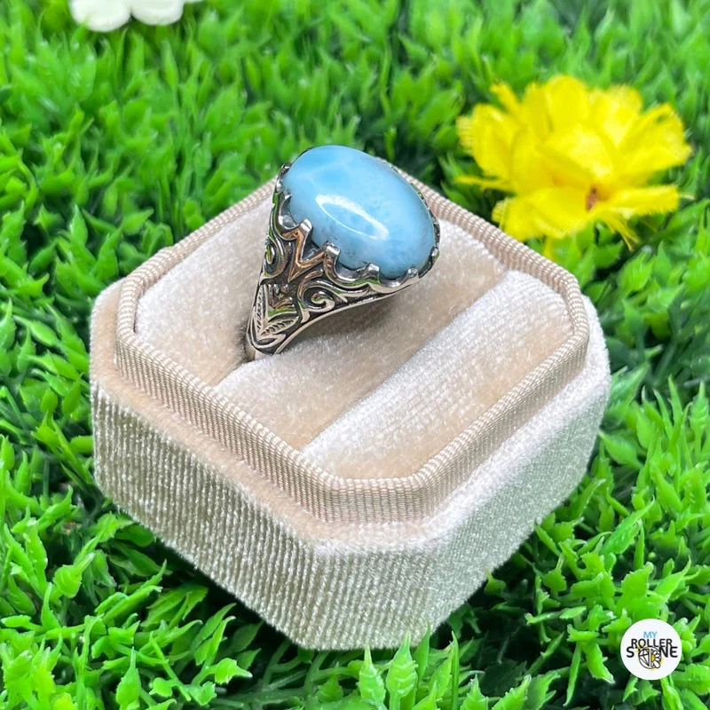 Larimar Pfau Silber Siegelring Nr. 2