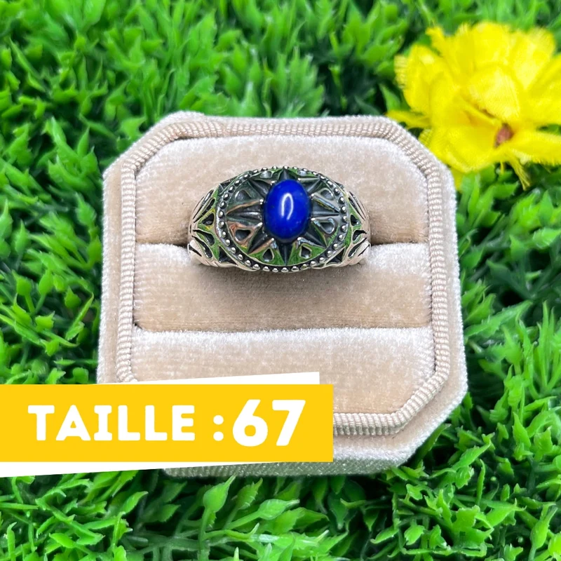 Silberner Lapislazuli-Stern-Siegelring Nr. 1
