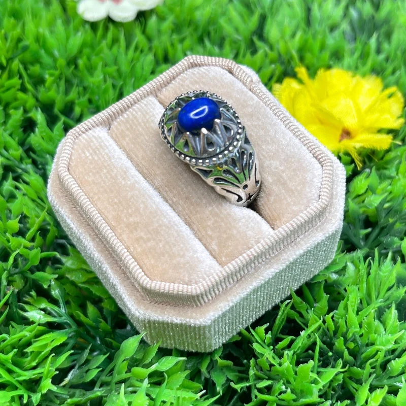 Silberner Lapislazuli-Stern-Siegelring Nr. 3