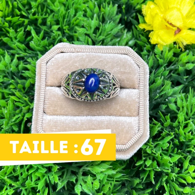 Silberner Lapislazuli-Stern-Siegelring Nr. 4