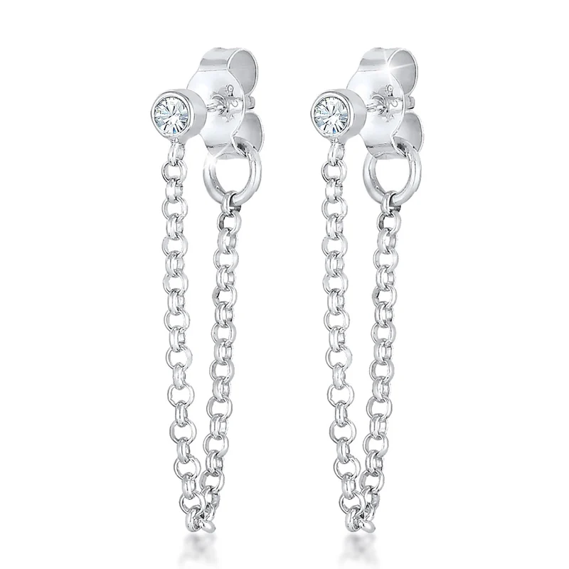 Ohrstecker Ear Chain | Mit Kristallen von Swarovski® (Weiß)
