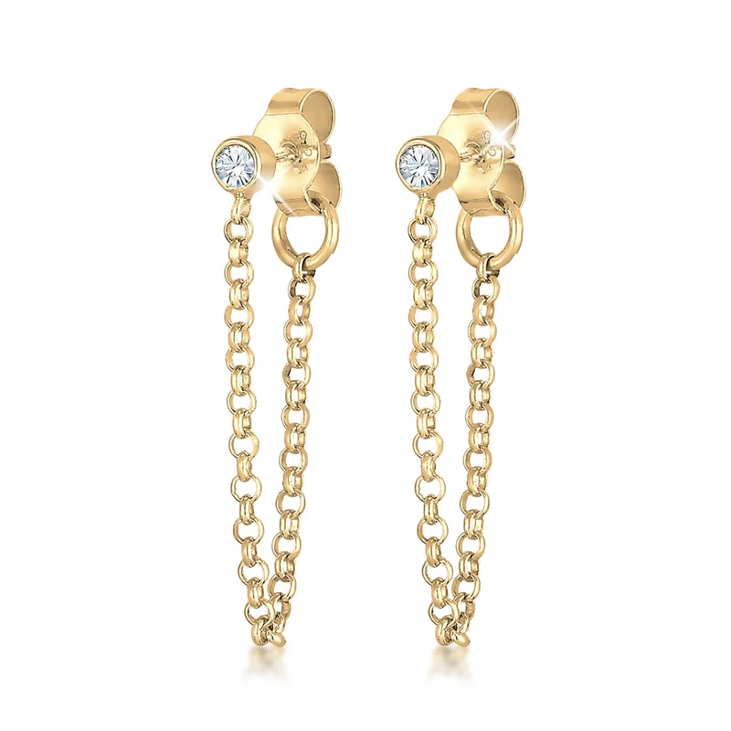 Ohrstecker Ear Chain | Mit Kristallen von Swarovski® (Weiß)