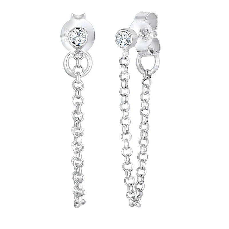 Ohrstecker Ear Chain | Mit Kristallen von Swarovski® (Weiß)