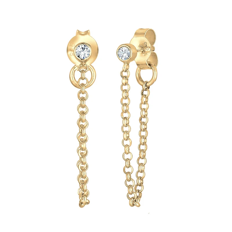 Ohrstecker Ear Chain | Mit Kristallen von Swarovski® (Weiß)
