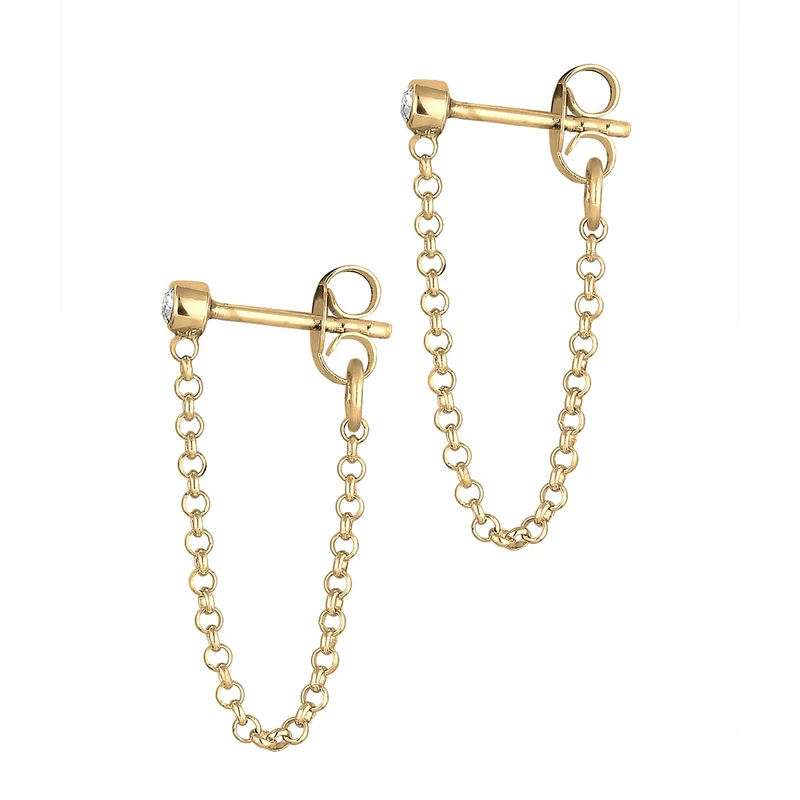 Ohrstecker Ear Chain | Mit Kristallen von Swarovski® (Weiß)