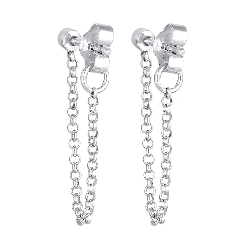 Ohrstecker Ear Chain | Mit Kristallen von Swarovski® (Weiß)