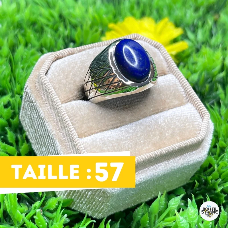 Silberner Lapislazuli-Harlekin-Siegelring Nr. 5