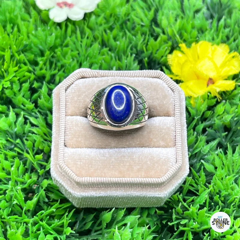 Silberner Lapislazuli-Harlekin-Siegelring Nr. 5