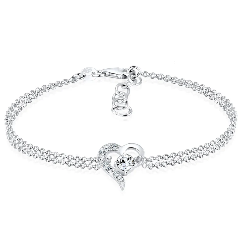 Armband Herz | Mit Kristallen von Swarovski® (Weiß)