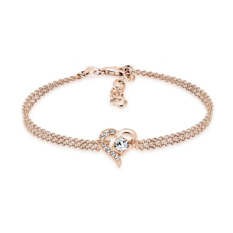 Armband Herz | Mit Kristallen von Swarovski® (Weiß)