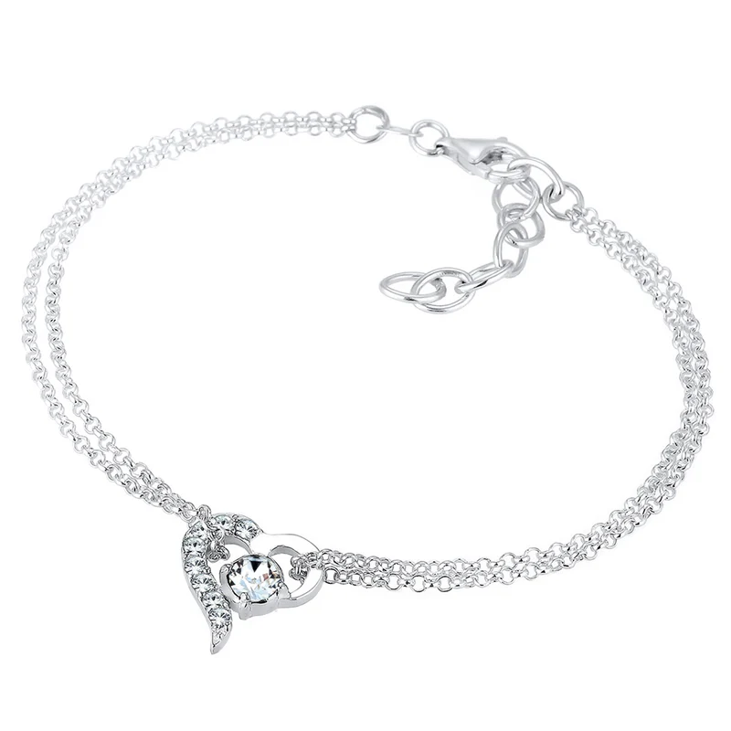 Armband Herz | Mit Kristallen von Swarovski® (Weiß)