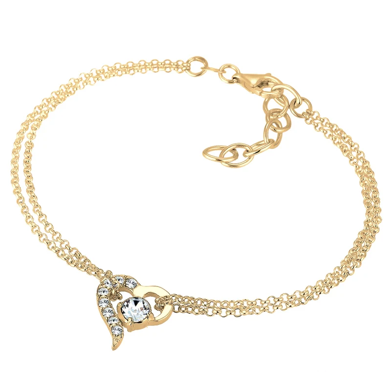 Armband Herz | Mit Kristallen von Swarovski® (Weiß)
