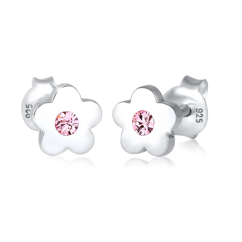 Ohrstecker Blume | Mit Kristallen von Swarovski® (Rosa)