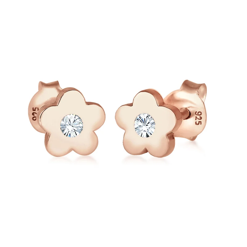 Ohrstecker Blume | Mit Kristallen von Swarovski® (Rosa)