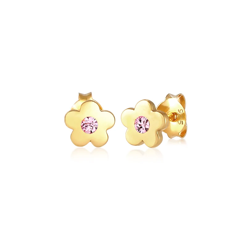Ohrstecker Blume | Mit Kristallen von Swarovski® (Rosa)