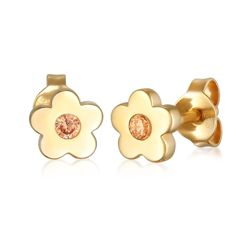 Ohrstecker Blume | Mit Kristallen von Swarovski® (Rosa)