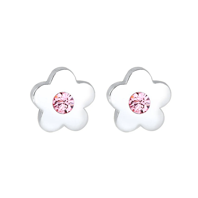 Ohrstecker Blume | Mit Kristallen von Swarovski® (Rosa)