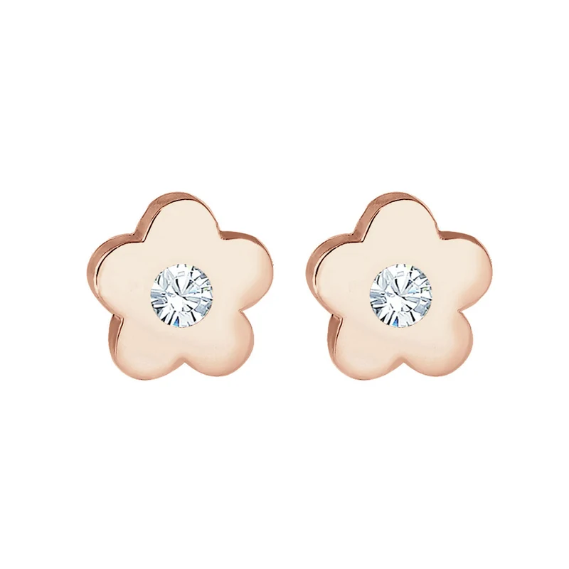 Ohrstecker Blume | Mit Kristallen von Swarovski® (Rosa)
