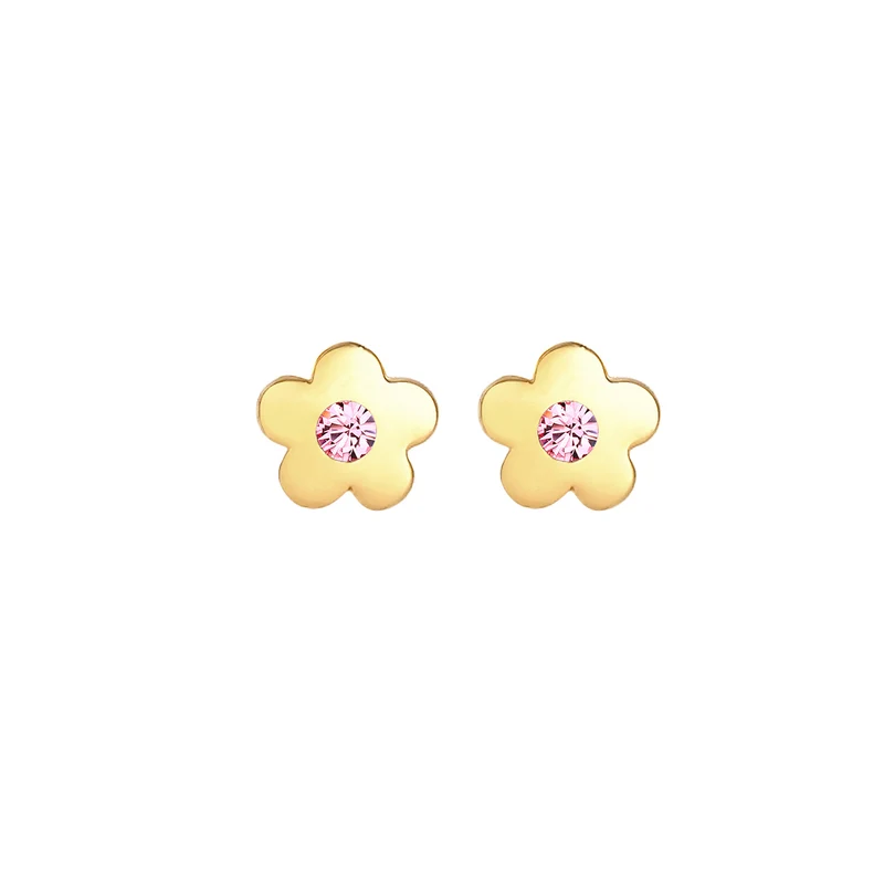 Ohrstecker Blume | Mit Kristallen von Swarovski® (Rosa)