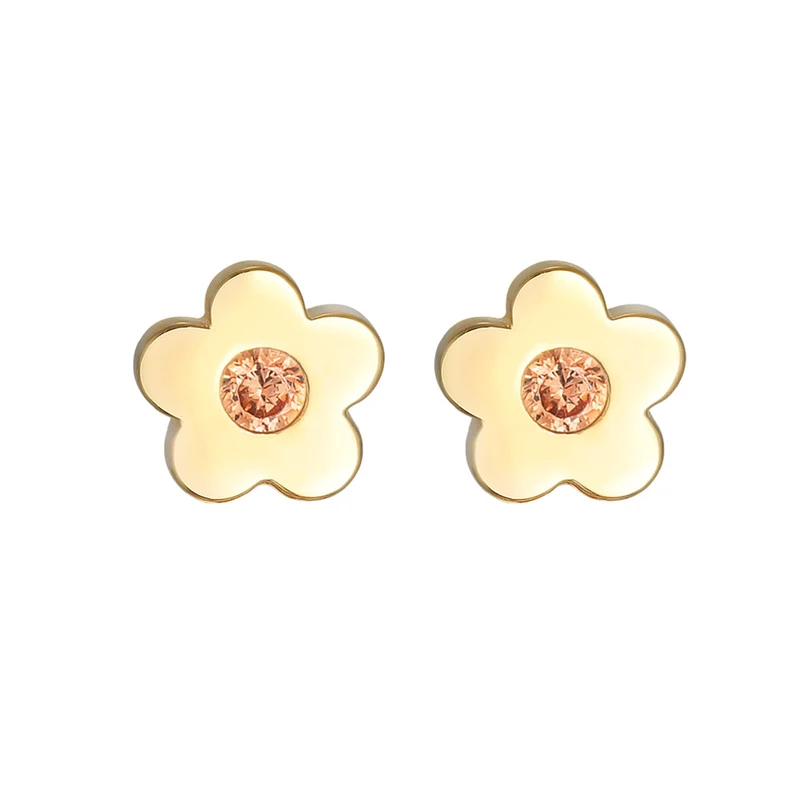 Ohrstecker Blume | Mit Kristallen von Swarovski® (Rosa)