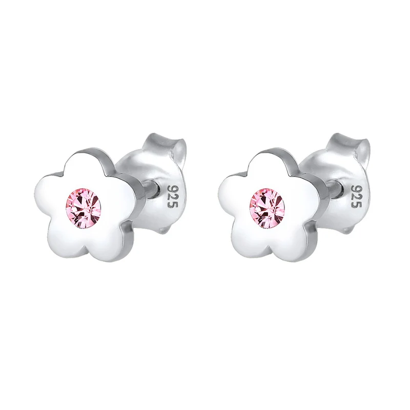 Ohrstecker Blume | Mit Kristallen von Swarovski® (Rosa)