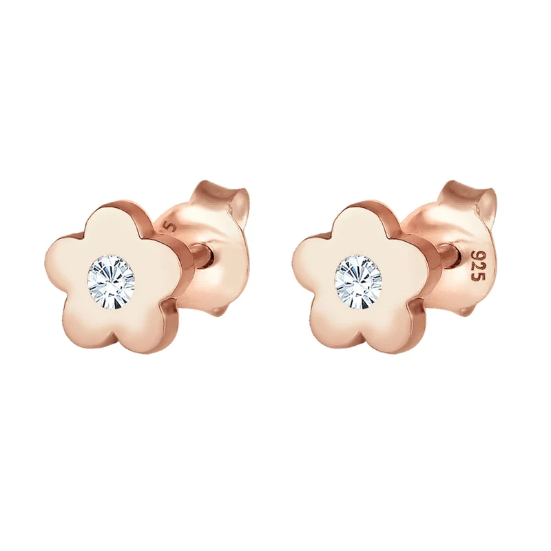 Ohrstecker Blume | Mit Kristallen von Swarovski® (Rosa)