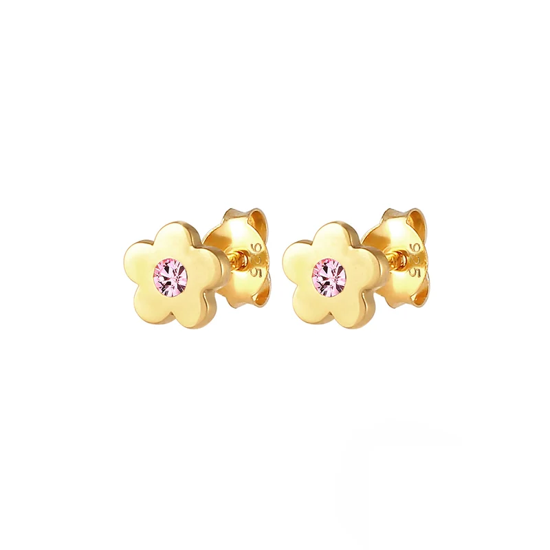 Ohrstecker Blume | Mit Kristallen von Swarovski® (Rosa)