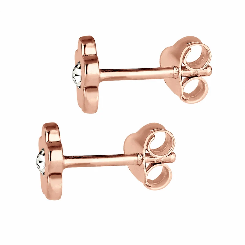 Ohrstecker Blume | Mit Kristallen von Swarovski® (Rosa)