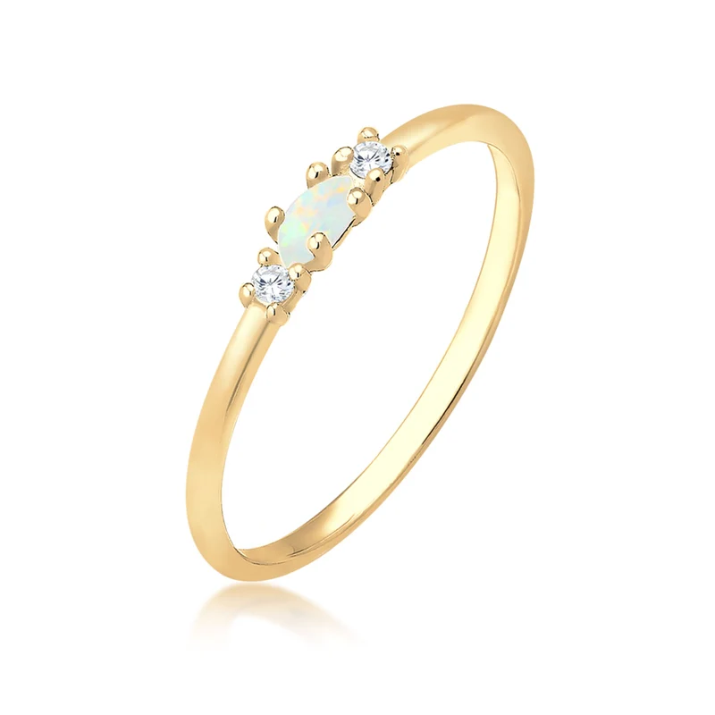 Ring Vintage | Opal & Zirkonia (Weiß)