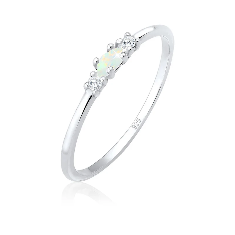 Ring Vintage | Opal & Zirkonia (Weiß)
