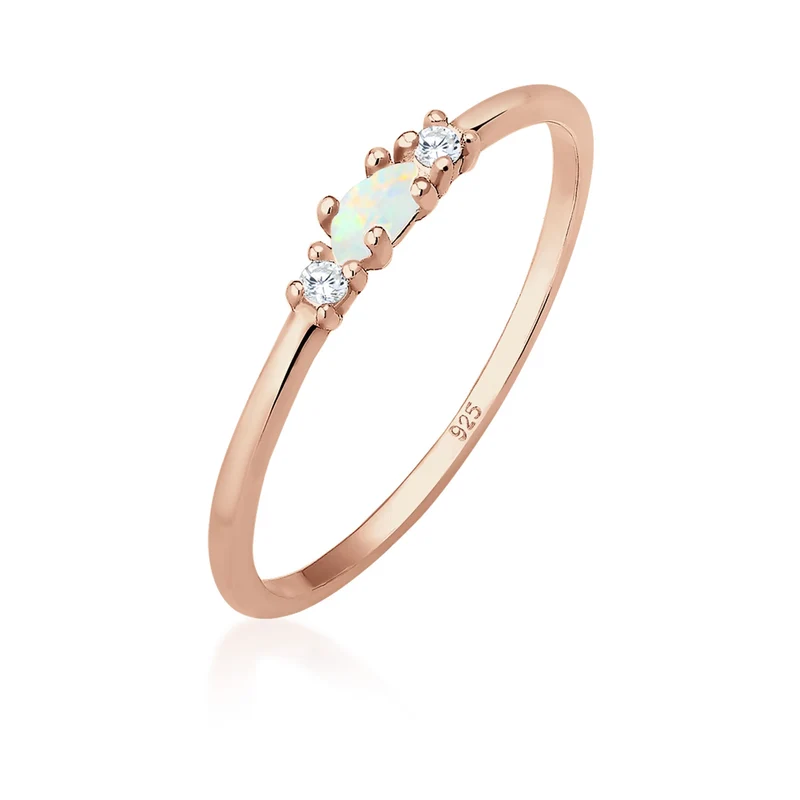 Ring Vintage | Opal & Zirkonia (Weiß)