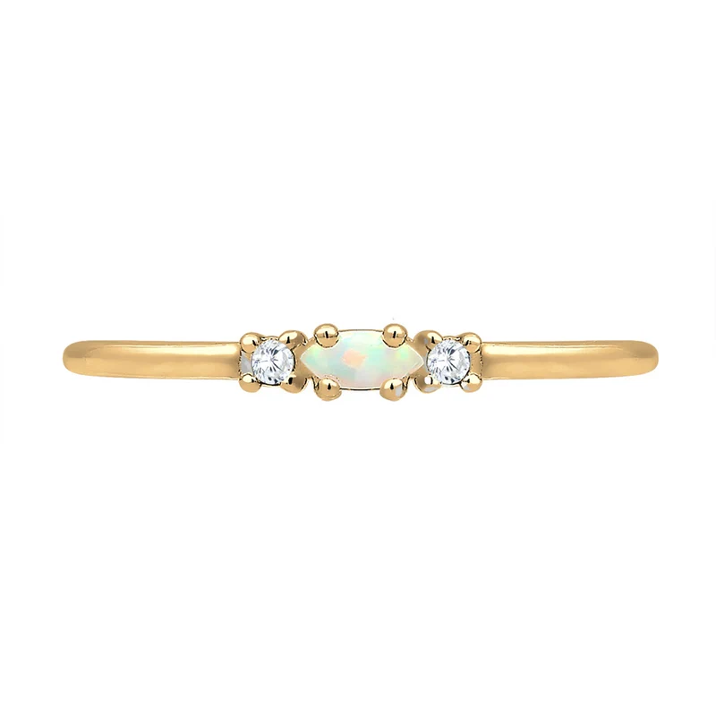 Ring Vintage | Opal & Zirkonia (Weiß)