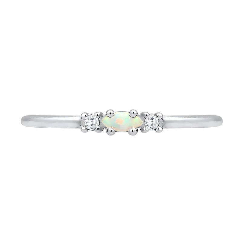 Ring Vintage | Opal & Zirkonia (Weiß)