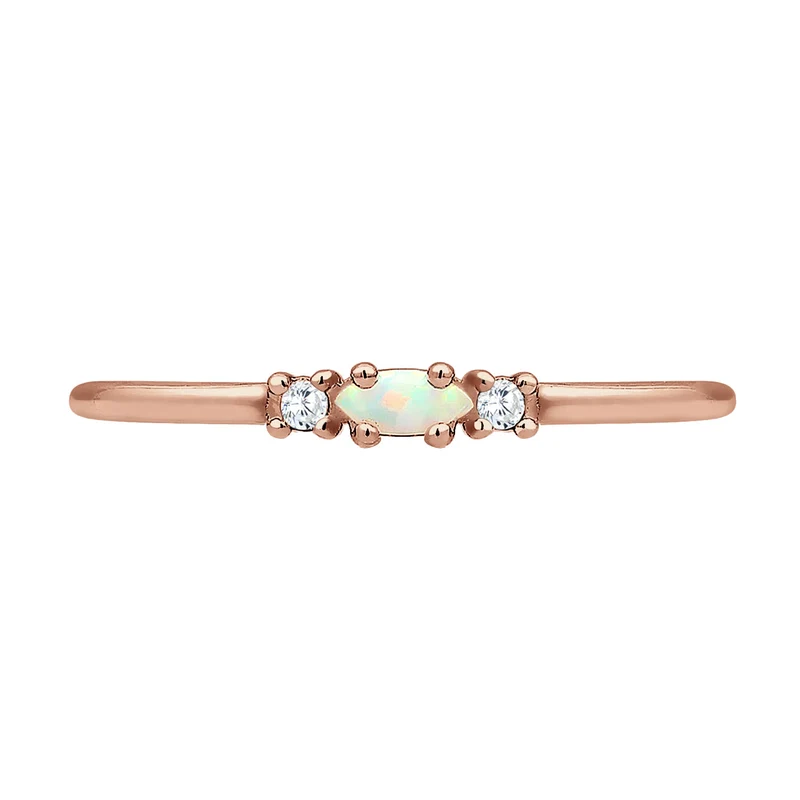 Ring Vintage | Opal & Zirkonia (Weiß)