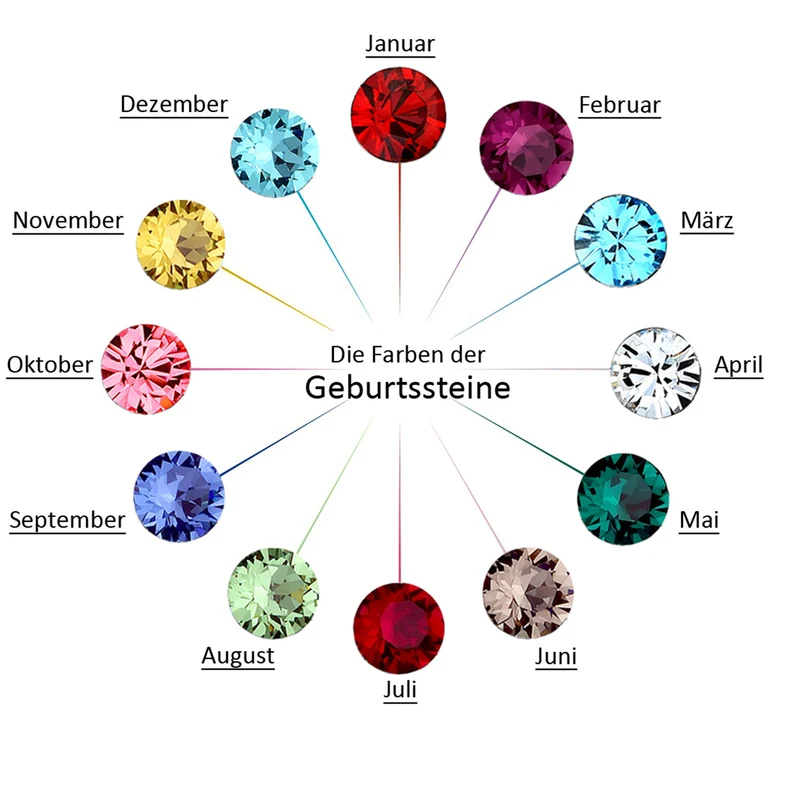 Halskette Geburtsstein | Mit Kristallen von Swarovski® (Weiß)