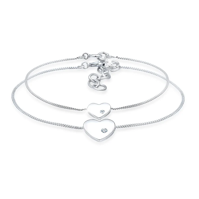 Mutter-Kind-Armbandset | Mit Kristallen von Swarovski® (Weiß)