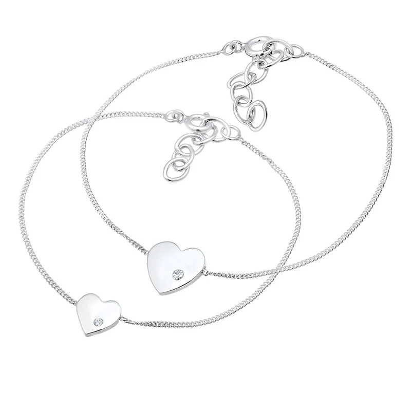 Mutter-Kind-Armbandset | Mit Kristallen von Swarovski® (Weiß)